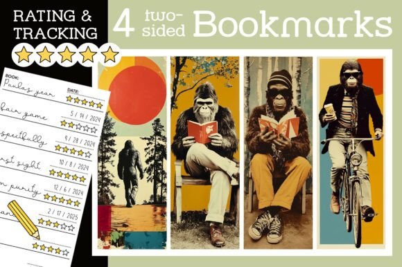 Bigfoot Bookmark Retro Sasquatch PNG