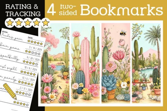 Cactus Bookmark Cute Pink Bookmarks Bee: A Versatile Tool for Tracking and Rating Your Reading Journey