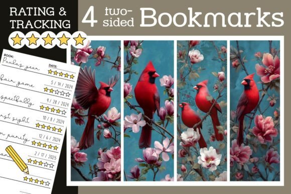 Cardinal Bookmark Red Bird Bookmarks PNG: A Versatile and Stylish Addition to Your Reading Experience