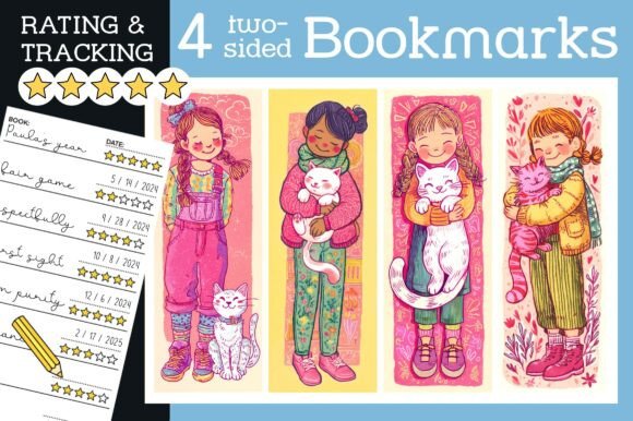 Cat Bookmark Pink Cute Cats Bookmarks