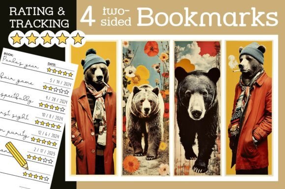 Cool Bear Bookmark Retro Bookmarks PNG: A Versatile and Stylish Solution for Book Lovers
