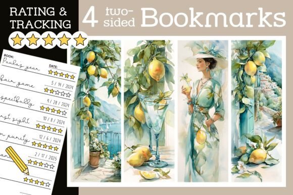 Cute Lemon Bookmark Watercolor Amalfi