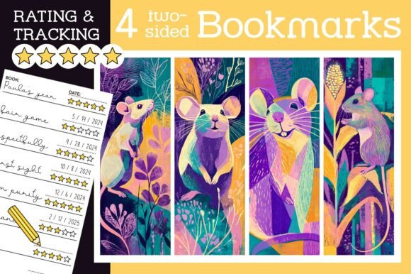 Cute Mouse Bookmark Lavender Bookmarks