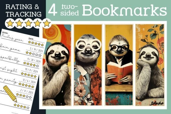 Cute Sloth Bookmark Retro Bookmarks PNG: A Versatile Digital Asset for Creative and Practical Use
