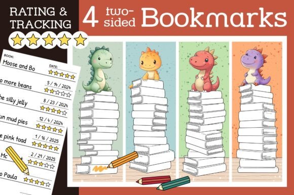 Dinosaur Bookmark Bookmarks for Kids PNG: A Fun and Functional Way to Encourage Reading