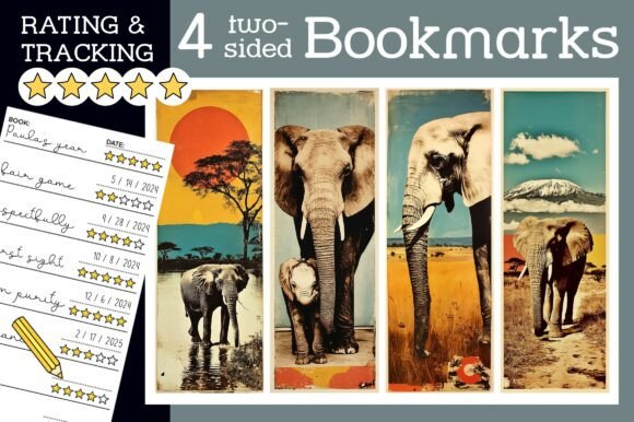 Elephant Bookmark Retro Bookmarks PNG