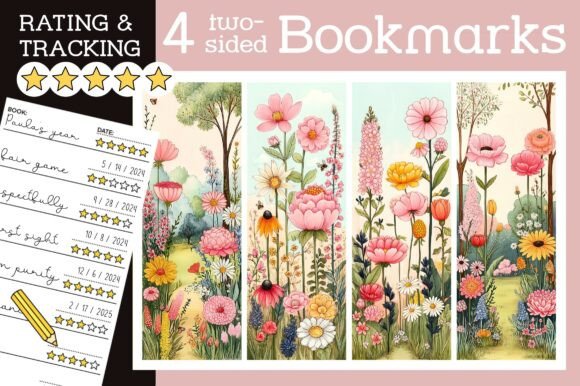 Flower Bookmark Vintage Floral Bookmarks