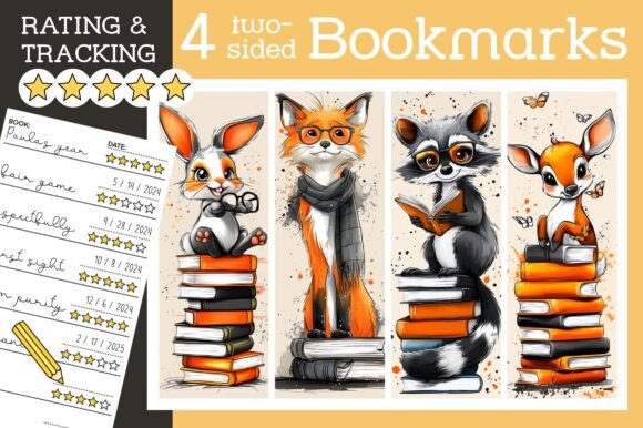 Fox Rabbit Raccoon Bookmark Book Tracker