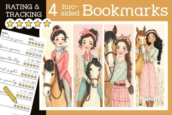 Horse Bookmark Pink Cute Girl Bookmarks