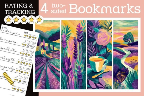 Lavender Fields Bookmark Book Tracker