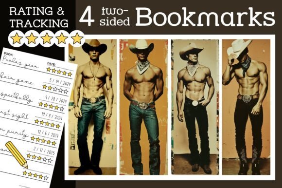 Retro Western Bookmark Cowboy Bookmarks