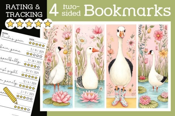 Silly Goose Bookmark Pink Cute Bookmarks