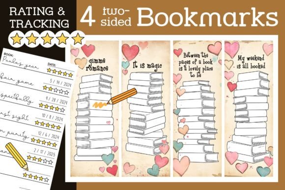 Stack of Books Bookmark Love Book Quotes: A Creative Way to Track and Celebrate Your Reading Journey