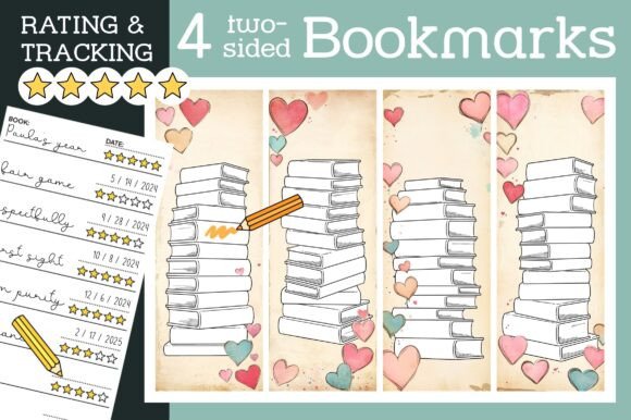 Stack of Books Bookmark Rating Tracker: A Simple Way to Organize and Celebrate Your Reading Journey