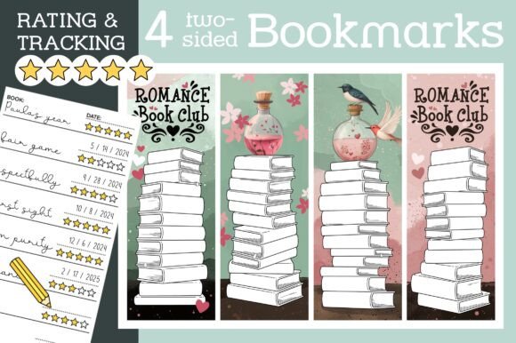 Stack of Books Bookmark Rating Tracking