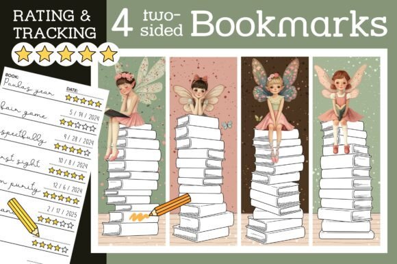 Stack of Books Fairy Bookmark