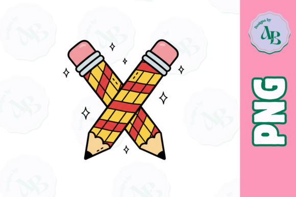 Teacher Christmas Candy Cane Pencils PNG