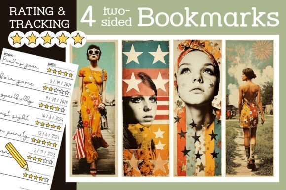 US Flag 4 July Bookmark Retro Bookmarks: A Creative and Practical Tool for Modern Readers and Marketers